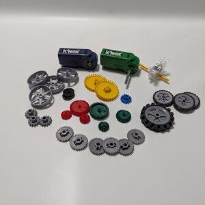 K’NEX Motor, Wheels & Gear Lot – Mixed Mechanical Parts Bundle